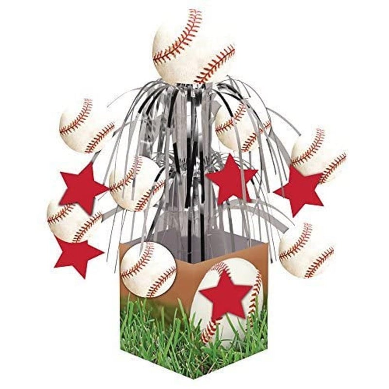 Creative Converting Sports Fanatic Mini Cascade Centerpiece with Base Baseball - Image 1