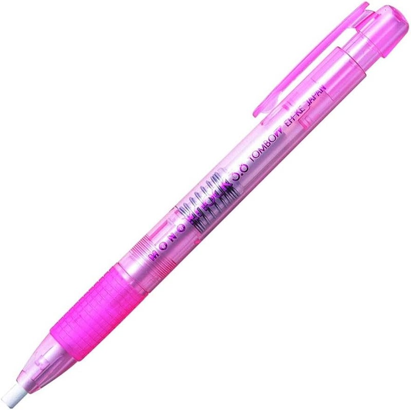 Tombow MONO Knock Eraser, Pink - Easy to Use Pen-Style Eraser with Rubber Grip