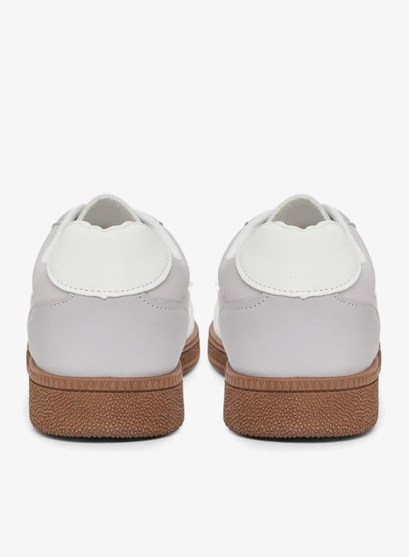 Take Two Grey Color Block Lace-Up Sneakers - Image 4