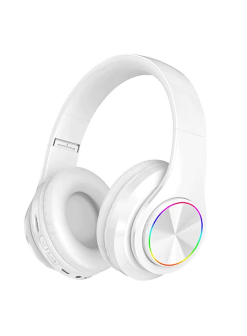 Bluetooth Earphones Head mounted Bluetooth Earphones Support FM Radio Foldable and Scalable Noise Cancelling Stereo Sports Earphones, Suitable for Smartphones, Tablets, Personal Computers 