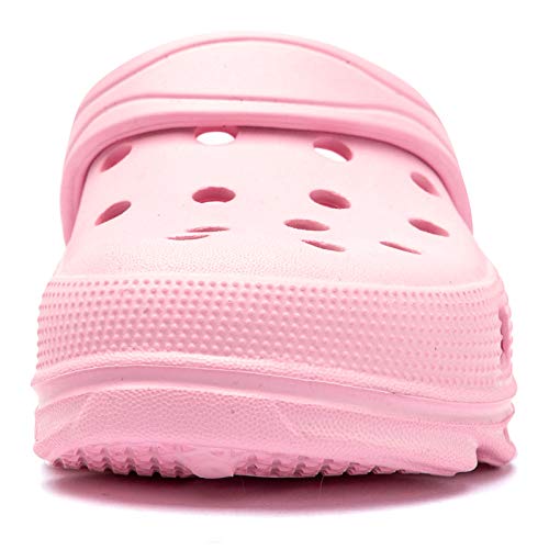 BODATU Kids Clogs Home Garden Slip On Water Shoes for Boys Girls Indoor Outdoor Beach Sandals Children Classic Slippers Pink, 5 Toddler - Image 3