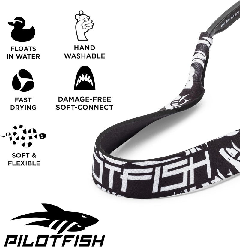 Pilotfish Neoprene Sunglasses Strap – Neoprene Eyewear Retainer, Secure Floating Sunglass Cord with Anti-Slip Ends - Image 2