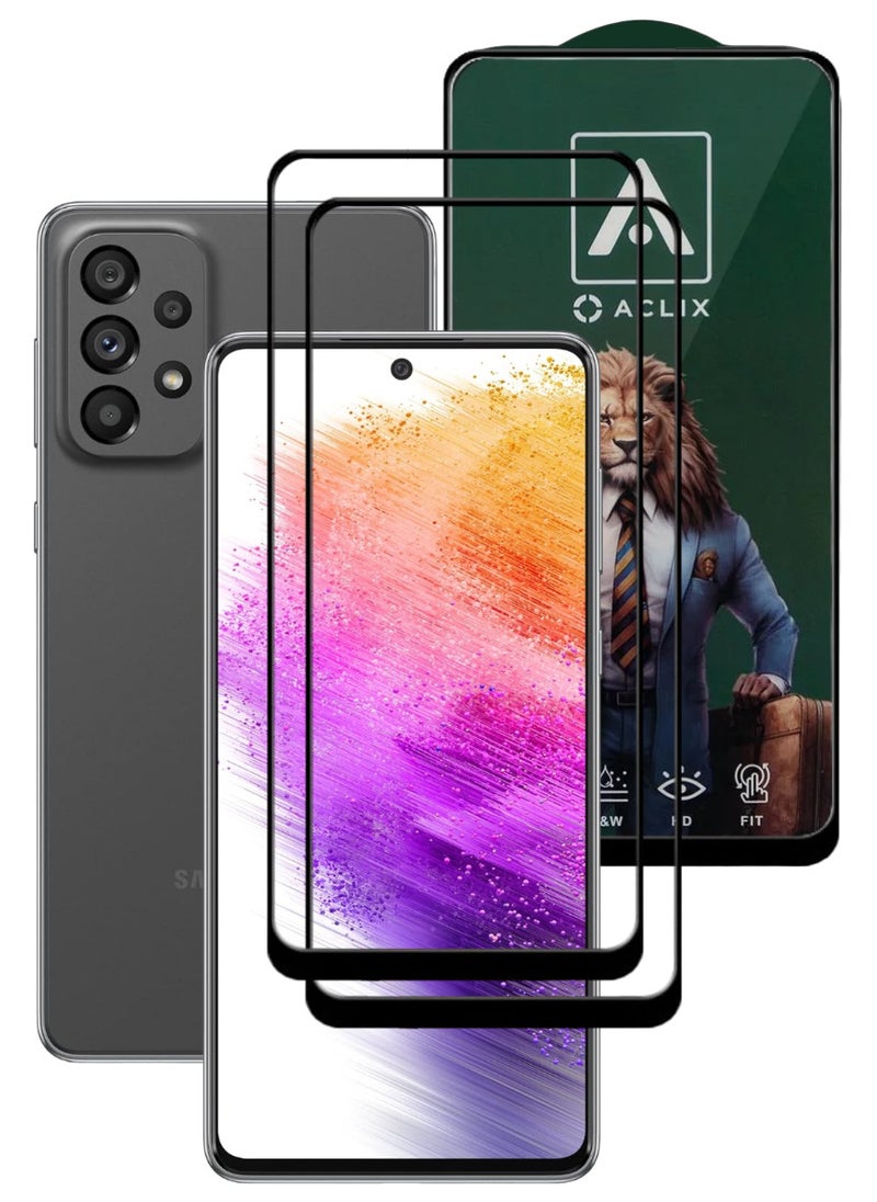 ACLIX 2 Pieces Antistatic ESD Dustproof Premium Quality High Definition Tempered Glass Screen Protector Designed For Samsung Galaxy A73 5G - Image 1