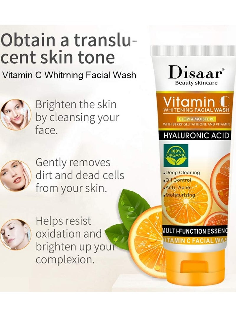ديسار غسول الوجه بفيتامين سي من ديزار  – بحمض الهيالورونيك والجلوتاثيون، مضاد لحب الشباب وتنظيف عميق للبشرة 100 مل - Image 2