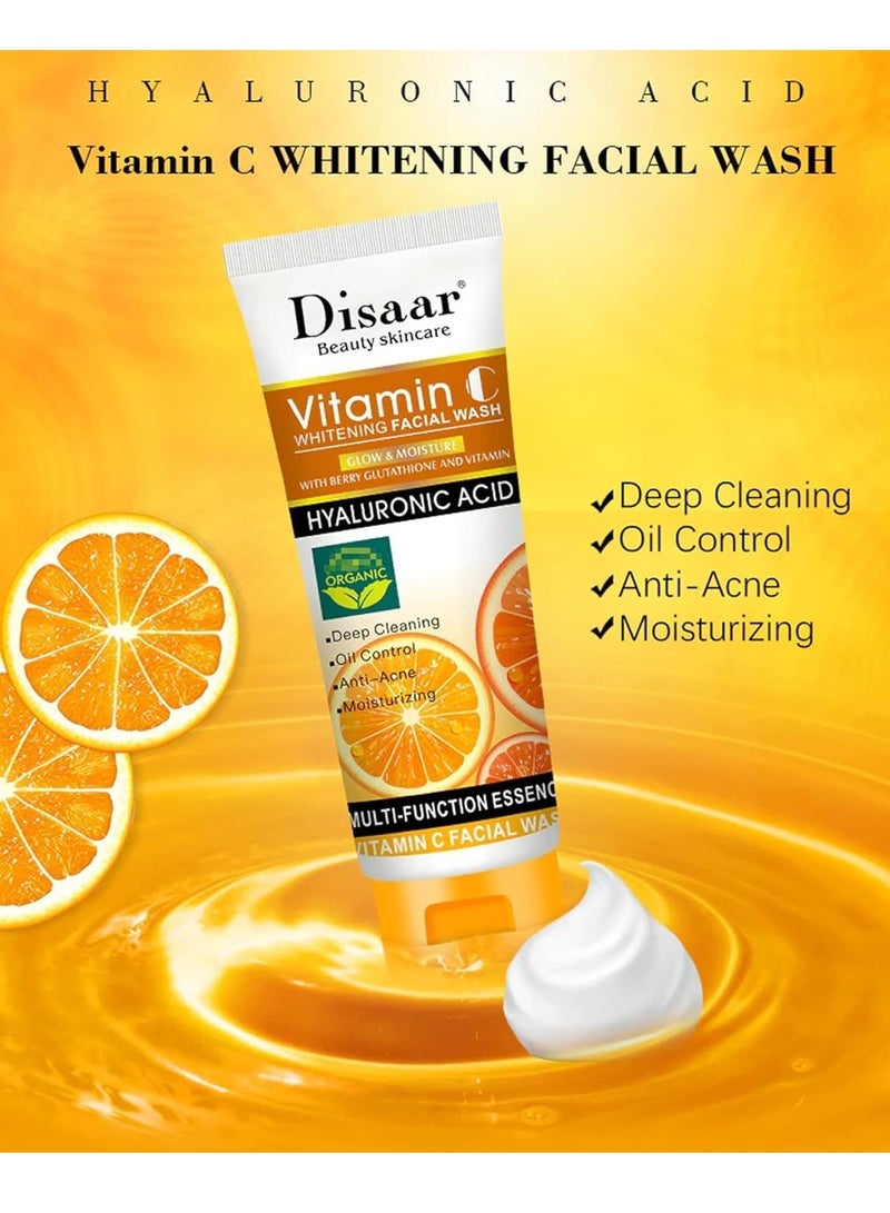ديسار غسول الوجه بفيتامين سي من ديزار  – بحمض الهيالورونيك والجلوتاثيون، مضاد لحب الشباب وتنظيف عميق للبشرة 100 مل - Image 3