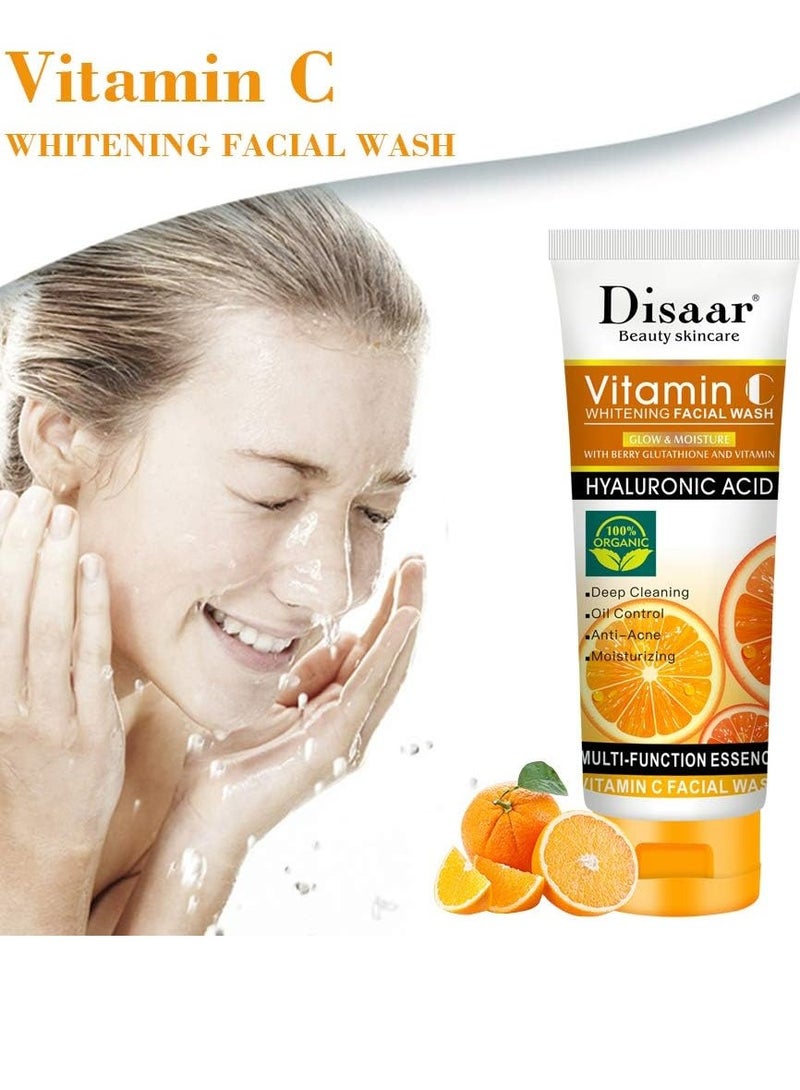 ديسار غسول الوجه بفيتامين سي من ديزار  – بحمض الهيالورونيك والجلوتاثيون، مضاد لحب الشباب وتنظيف عميق للبشرة 100 مل - Image 4