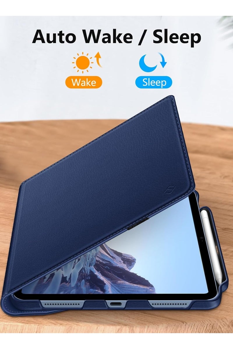 DUSALA 360° Rotating Case for iPad (A16) 11th Generation (2025) iPad 10th Generation 10.9 Inch (2022) [Built-in Pencil Holder] 360 Degree Rotating Protective Stand Cover- Blue - Image 5