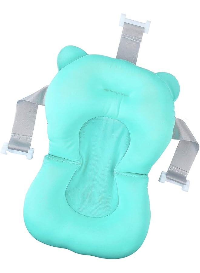 Baby Bath Pad Infant Bath Support Seat Cushion Soft Adjustable Non Slip Baby Bath Pillow For Bathtub Tub Seat Mat For New Born 0 12 Months (Light Blue) - Image 1