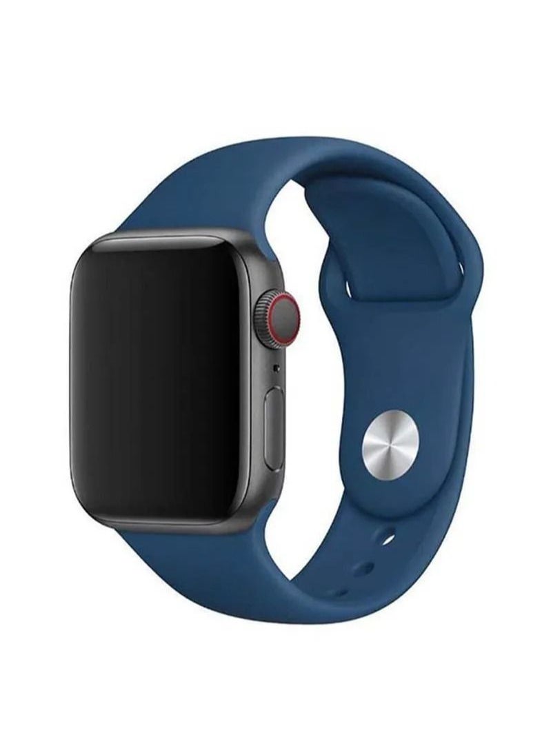Generic - Apple Watch Strap, Silicone Apple Watch band for Apple Watch Series 5/6/7 42/44/45mm Ocean Blue - Image 1