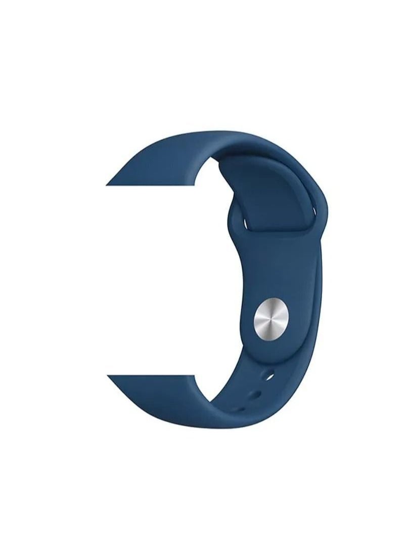 Generic - Apple Watch Strap, Silicone Apple Watch band for Apple Watch Series 5/6/7 42/44/45mm Ocean Blue - Image 1