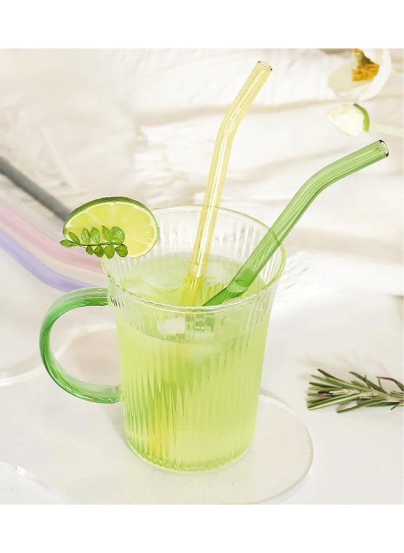 Shein Glass Colorful Straw Set 5 Pieces - 4 Straws 1 Brush Healthy and Eco-friendly  - Image 3
