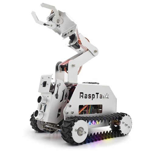 Adeept RaspTank Metal Smart Car Kit for Raspberry Pi 54B3B3BBoard Not Included Tank Tracked Robot with 4DOF Robotic Arm OpenCV Obstacle Avoidance Line Tracking with Digital Tutorials - Image 1