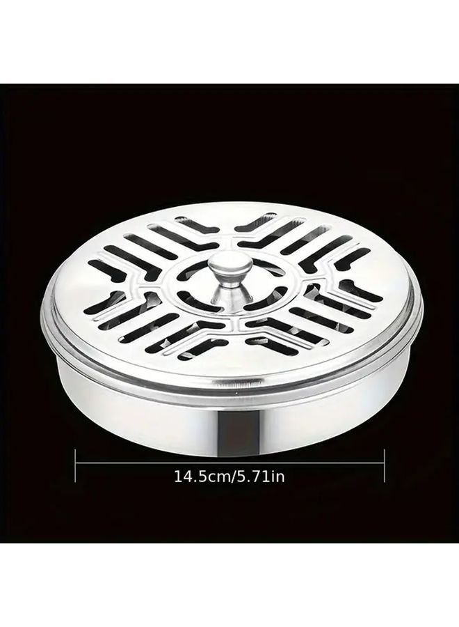 Stainless Steel Mosquito Coil Holder With Lid Fireproof Heat Resistant Incense Burner Tray For Home Outdoor - Image 4