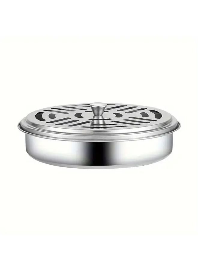 Stainless Steel Mosquito Coil Holder With Lid Fireproof Heat Resistant Incense Burner Tray For Home Outdoor - Image 5