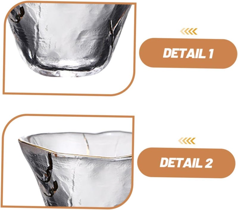 Cabilock 4PCS Sake Glasses Set, Small Clear Glass Saki Wine Cup, Japanese Crystal Tea Cup for Cold/Warm/Hot Sake for Home and Entertaining - Image 3