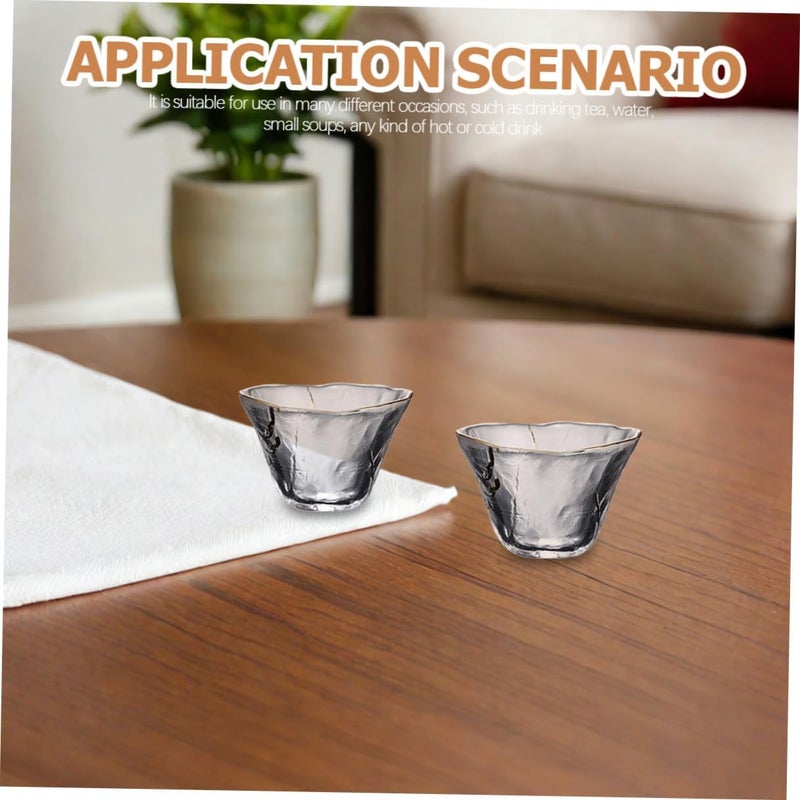 Cabilock 4PCS Sake Glasses Set, Small Clear Glass Saki Wine Cup, Japanese Crystal Tea Cup for Cold/Warm/Hot Sake for Home and Entertaining - Image 5