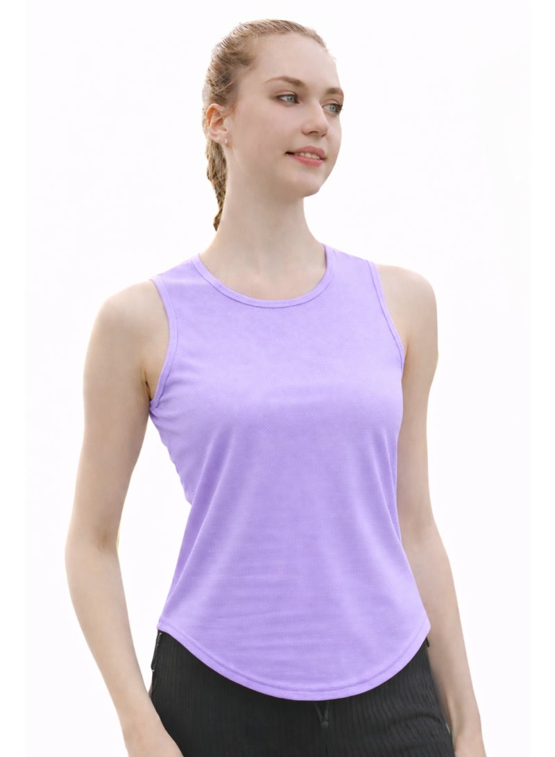 Vitra World Women Quick Dry Sleeveless Workout Tank Top Slim Fit Crew Neck Athletic Yoga Running  Gym Shirt Breathable Lightweight Anti-Shrink Sports Fitness Training - Image 1