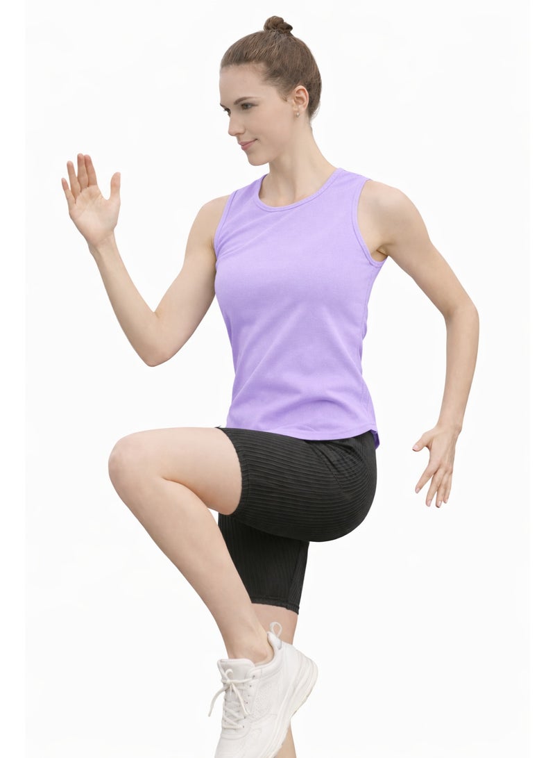 Vitra World Women Quick Dry Sleeveless Workout Tank Top Slim Fit Crew Neck Athletic Yoga Running  Gym Shirt Breathable Lightweight Anti-Shrink Sports Fitness Training - Image 5