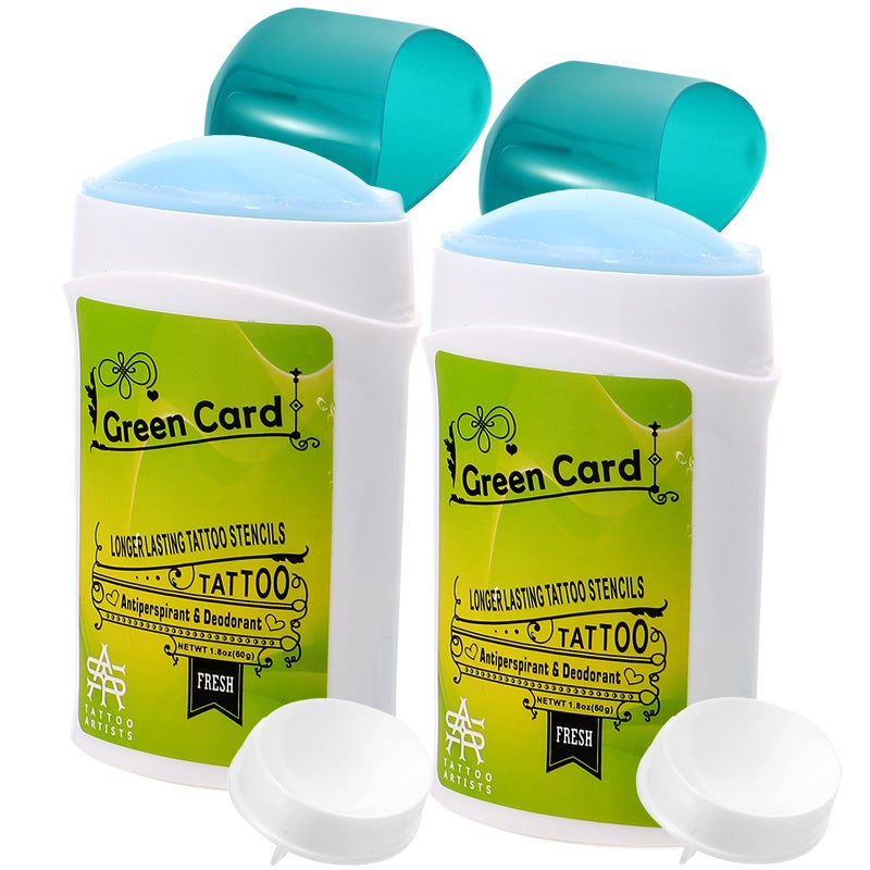 DOITOOL 2PCS Tattoo Transfer Gel for Tattooing Supplies Transfer Gel Stick Green Soap Supplies Clean Dry Protection Antiperspirant Deodorant