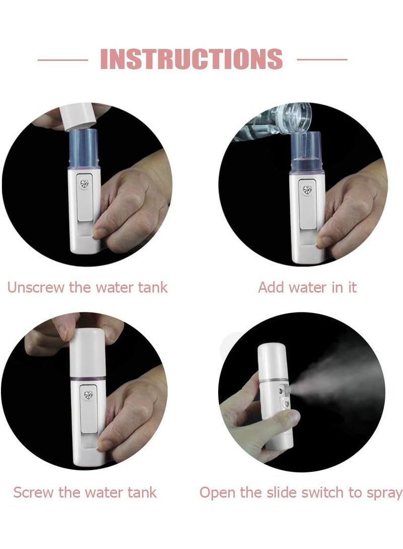 ORiTi Nano Facial Mister Moisturizing Atomization Humidifier Cool Mist Facial Steamer Handy Mist Sprayer Moisturizing & Hydrating for Skin Care, Makeup, Eyelash Extensions (WHITE)  - Image 5