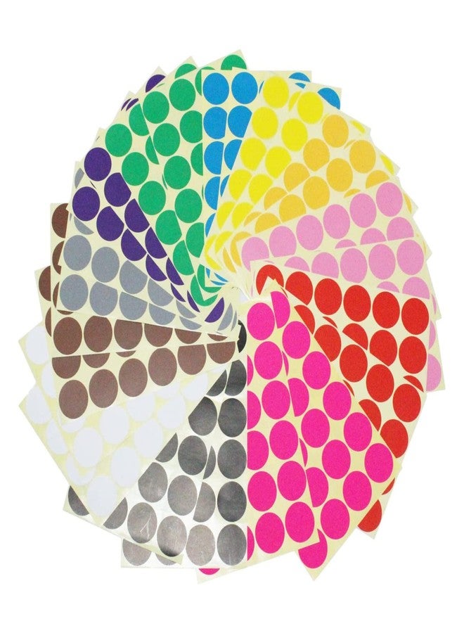 iberry's 1 inch Round Colorful Dot Stickers|Colorful Stickers to Seal Boxes, Planners, Envelopes|Stickers for Order Packing, Kids Activity- Set of 840 Stickers (12 diffrent Colors) - Image 1