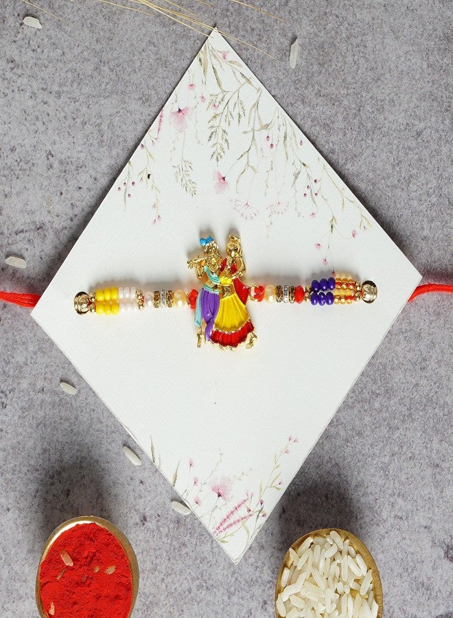 PrideKraft Rakhi Rakhi for brohter Handmade Rakhi For Brother | Perfect Rakhi Set For Entire Family | 3 Rakhi | 1 Roli Rice Pack | 1 Rakshabandhan Greet Card - Image 3