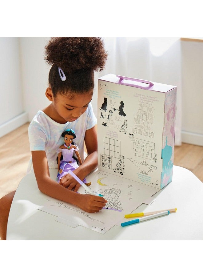Disney Store Official Princess Story Doll (Jasmine from Aladdin) 11 Inches, Includes Coloring Book and Additional Dress, Princess Doll in Classic Outfit, Princess Toys for Girls - Image 4