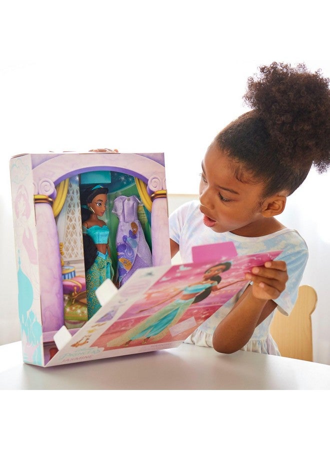 Disney Store Official Princess Story Doll (Jasmine from Aladdin) 11 Inches, Includes Coloring Book and Additional Dress, Princess Doll in Classic Outfit, Princess Toys for Girls - Image 5