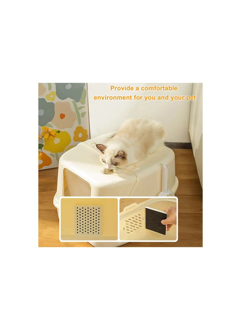 Generic Cat Litter Filter Cotton, Carbon Odor Filters, Cat Litter Filter Carbon Filter Replacement 10*11cm Compost Bin Filters for Hooded Cat Litter Tray and Cat Litter Boxes Pan Odor Control(Black)(24pcs)  - Image 2