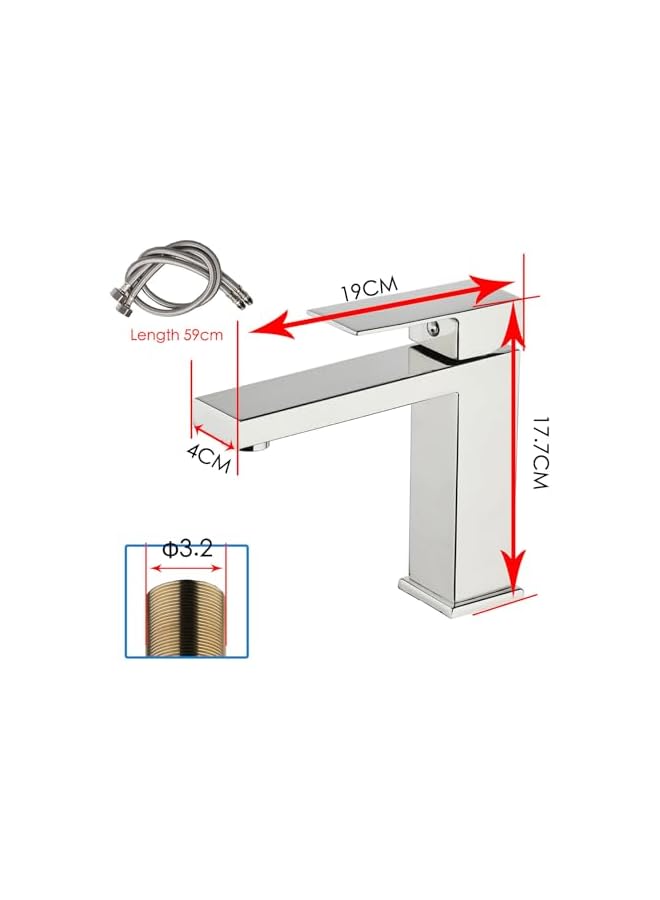 The Bros Bathroom Faucet,Bathroom Sink Faucet,Single Hole Faucet,Single Handle Bathroom Faucet with Supply Lines (Brushed Nickel) - Image 5
