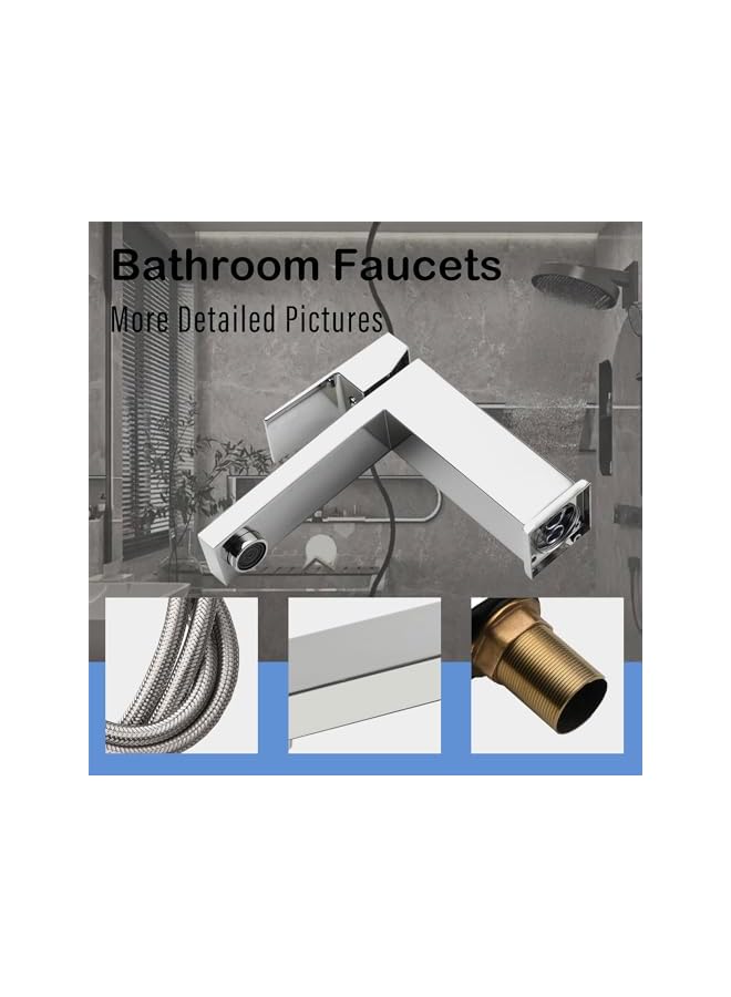 The Bros Bathroom Faucet,Bathroom Sink Faucet,Single Hole Faucet,Single Handle Bathroom Faucet with Supply Lines (Brushed Nickel) - Image 3