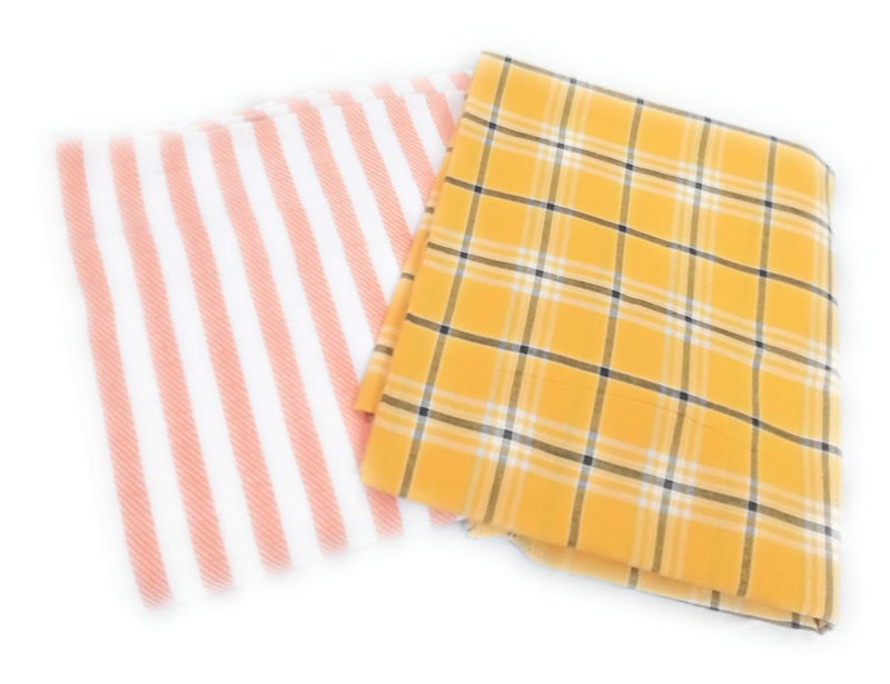 Cotton Colors Khadi Cotton Bath Towels, Cotton Combo Design Bath Towel - 2 no.s (60"x 30" inches/150" x 75" cm) Large Size, Suitable for All Men and Women_DB58  - Image 1