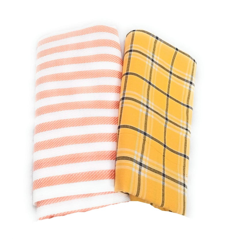 Cotton Colors Khadi Cotton Bath Towels, Cotton Combo Design Bath Towel - 2 no.s (60"x 30" inches/150" x 75" cm) Large Size, Suitable for All Men and Women_DB58  - Image 2