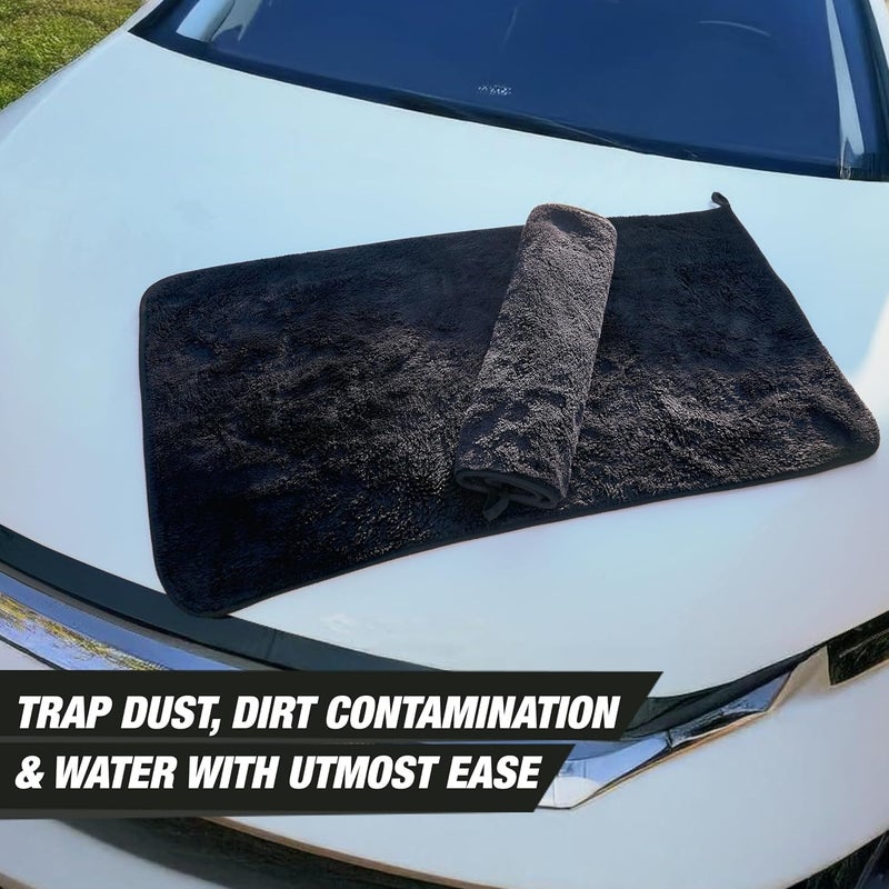 WaveX Microfiber Car Cleaning Cloth|1200 GSM Extra Large 40X80 Cm|Microfiber Cloth for Car & Bike|Soft, Super Water Absorbent Â– Ideal for Car & Bike Drying & Detailing (Pack of 1) - Image 2