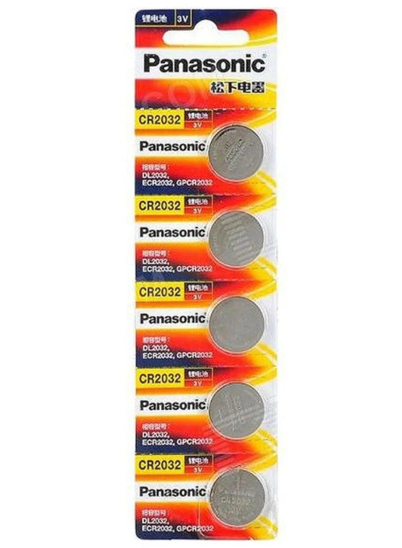 Panasonic 5pcs CR2032 Lithium Battery 3V - Image 1