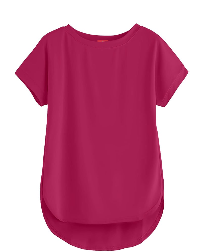SHODOX® Women's Cotton Blend Solid Regular fit Round Neck Short Sleeve T-Shirt (Pack of 1) - Image 1