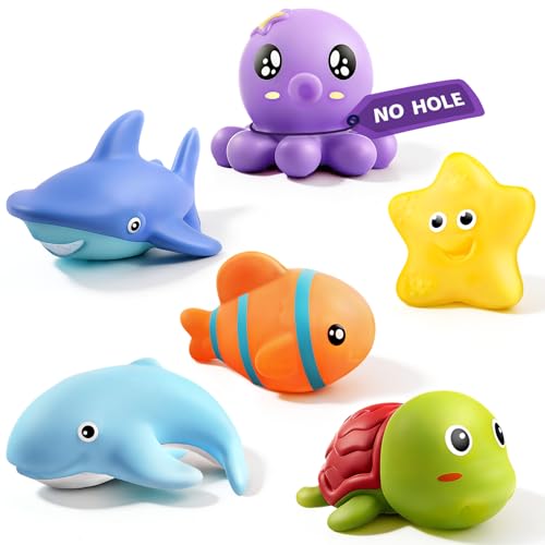 Hely Cancy Infant Bath Toys for 18 Months No Hole Animal Bathtub Toys Baby Bath Tub Toys - Image 1