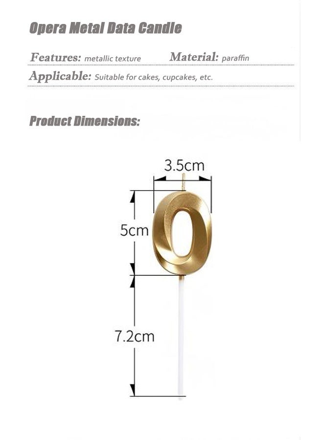Ssovi Premium Gold Number 0 Birthday Candle, 3D Metallic Smokeless Cake Topper Decoration for Kids, Adults, Anniversary & Milestone Party - Image 5