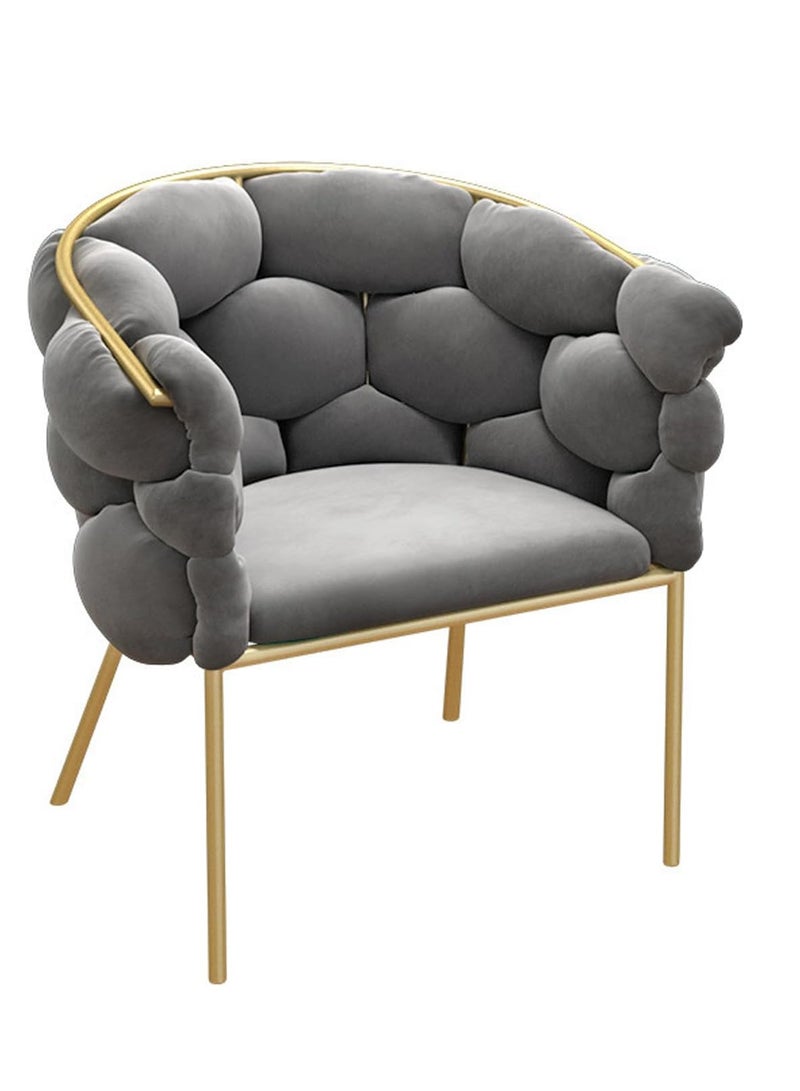 MONOGUE Makeup Vanity Chairs Stool with Backrest, Modern Dining Chairs with Gold Metal Legs Elegant Tufted Back Vanity Chair - Image 1