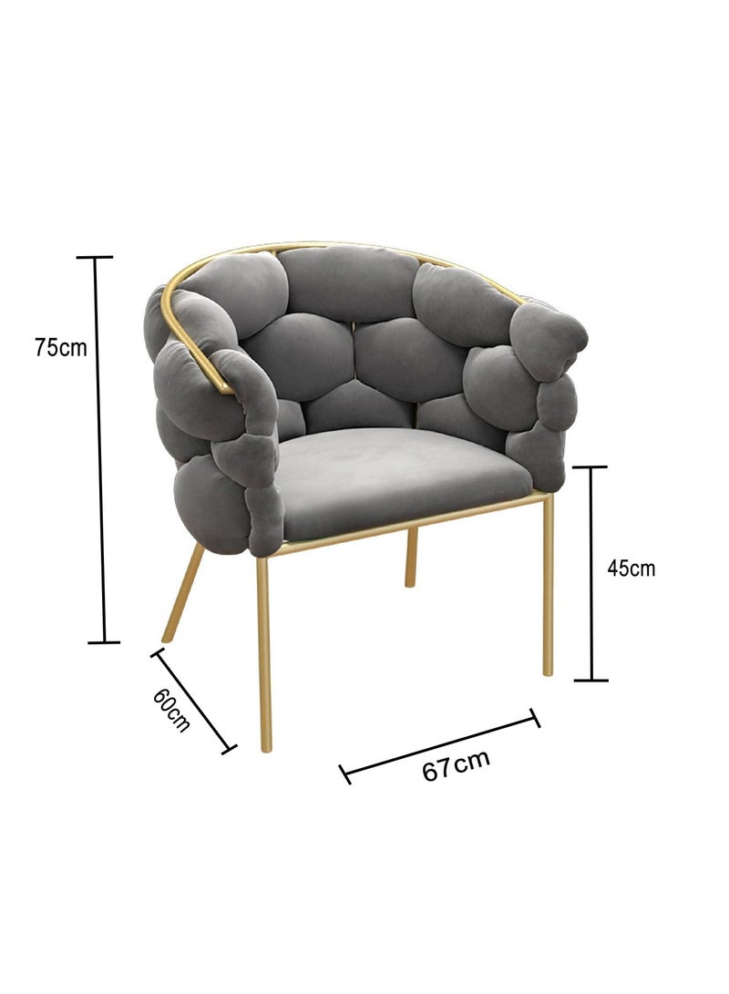 MONOGUE Makeup Vanity Chairs Stool with Backrest, Modern Dining Chairs with Gold Metal Legs Elegant Tufted Back Vanity Chair - Image 4