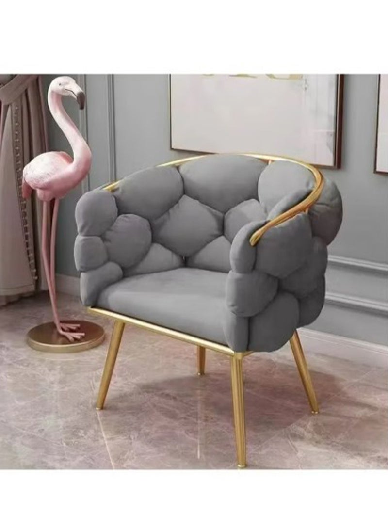 MONOGUE Makeup Vanity Chairs Stool with Backrest, Modern Dining Chairs with Gold Metal Legs Elegant Tufted Back Vanity Chair - Image 3