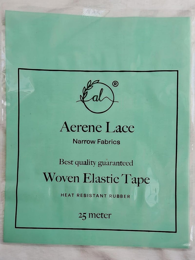 Generic Aerene lace Elastic Tape White 25 Mtrs 125 Inch Trims Used for Suits Dresses Lehanga Embroidery Crafts Curtains Home Decor Sewing Blouse  - Image 5