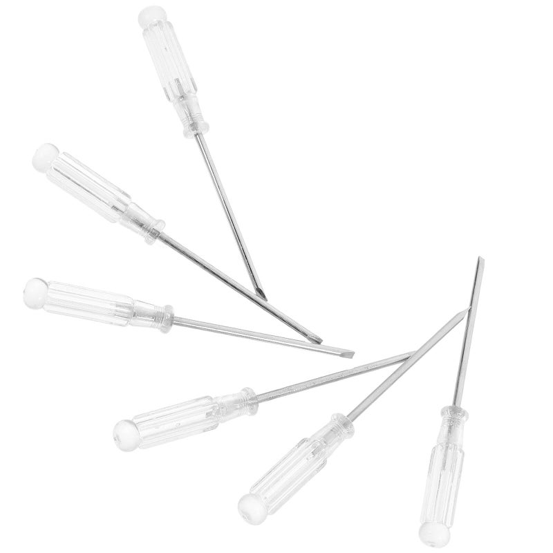 6Pcs Portable Screwdriver Set 3mm Flathead Crystal Handle For Electronics Repair - Image 2