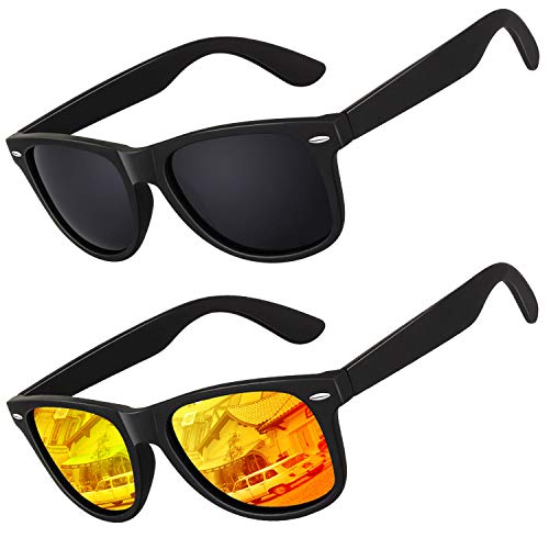 LINVO Polarized Sunglasses for Men Driving Sun glasses Shades 80's Retro Style Design Square - Image 1