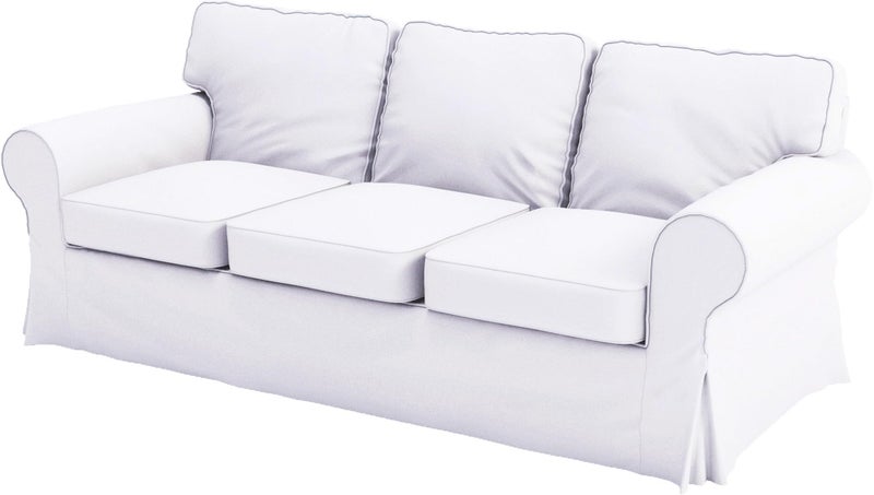 Custom Slipcover Replacement Ektorp 3 Seat Sofa Cotton Cover Replacement is Custom Made Slipcover Compatible for IKEA Ektorp Sofa Cover White Flax Cotton 
