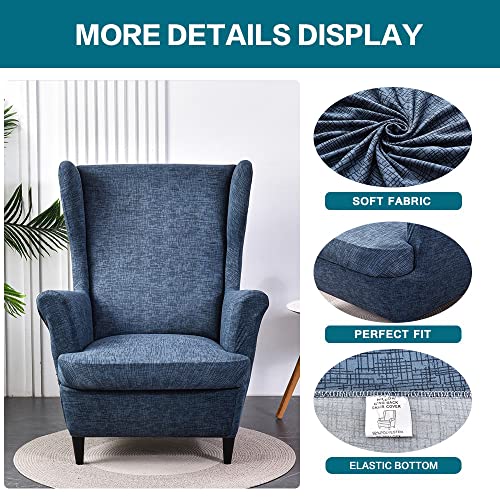 KRFOONN Wingback Chair Covers Slipcovers 2 Piece Stretch Wing Chair Covers Spandex Slipcovers Wingback Sofa Covers Armchair Covers Non-Slip Furniture Protector, 04 - Image 3