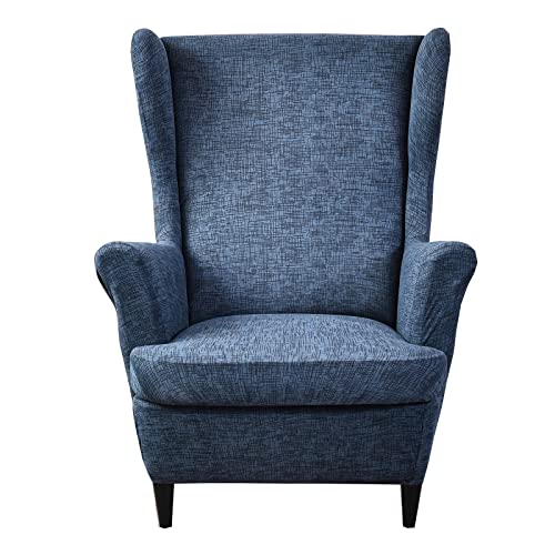 KRFOONN Wingback Chair Covers Slipcovers 2 Piece Stretch Wing Chair Covers Spandex Slipcovers Wingback Sofa Covers Armchair Covers Non-Slip Furniture Protector, 04 - Image 1