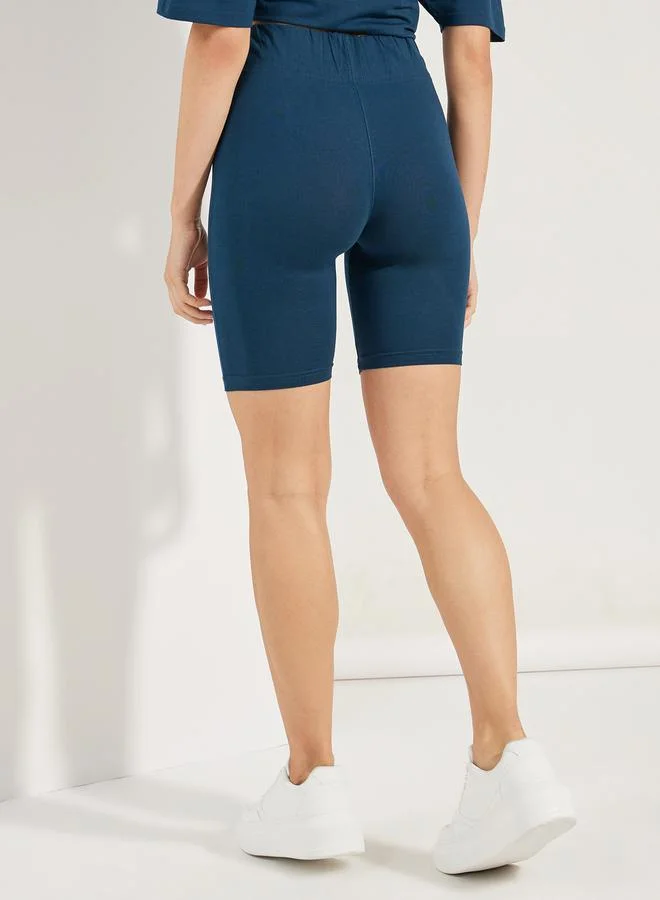 Styli Slogan Print Cycling Shorts