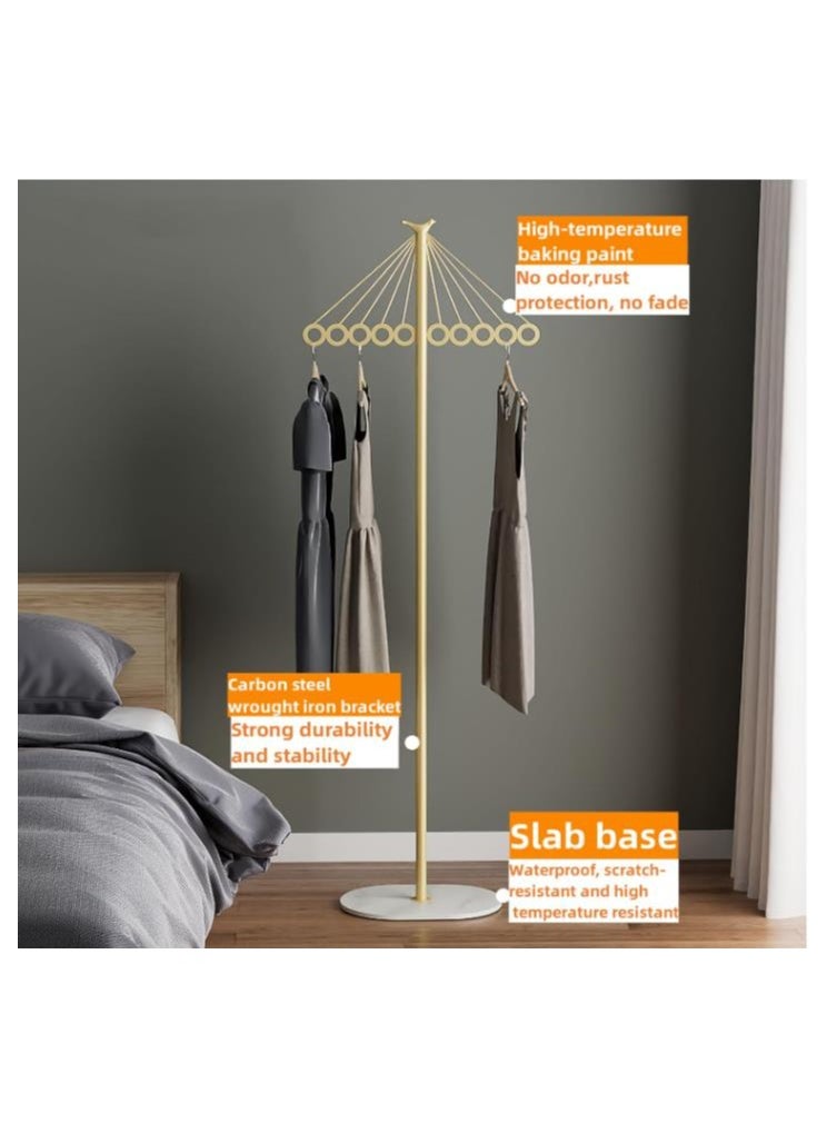 Golden Iron Coat Stand with 10 Holes，Clothes Rack Can Hang Clothes on the Floor for Easy Assembly, Coats, Sweaters, Pants, Shirts, T-shirts, Skirts, for Entrances, Corridors, Bedrooms, Offices.  - Image 3