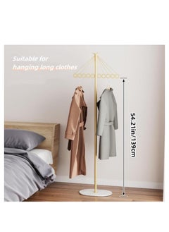 Golden Iron Coat Stand with 10 Holes，Clothes Rack Can Hang Clothes on the Floor for Easy Assembly, Coats, Sweaters, Pants, Shirts, T-shirts, Skirts, for Entrances, Corridors, Bedrooms, Offices.  - Image 4